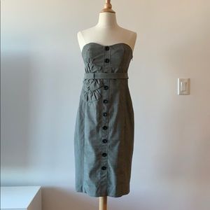 Vintage-Inspired Plaid Sweetheart Strapless Dress